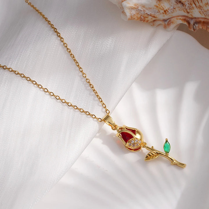 Fleur Drop Pendant Necklace