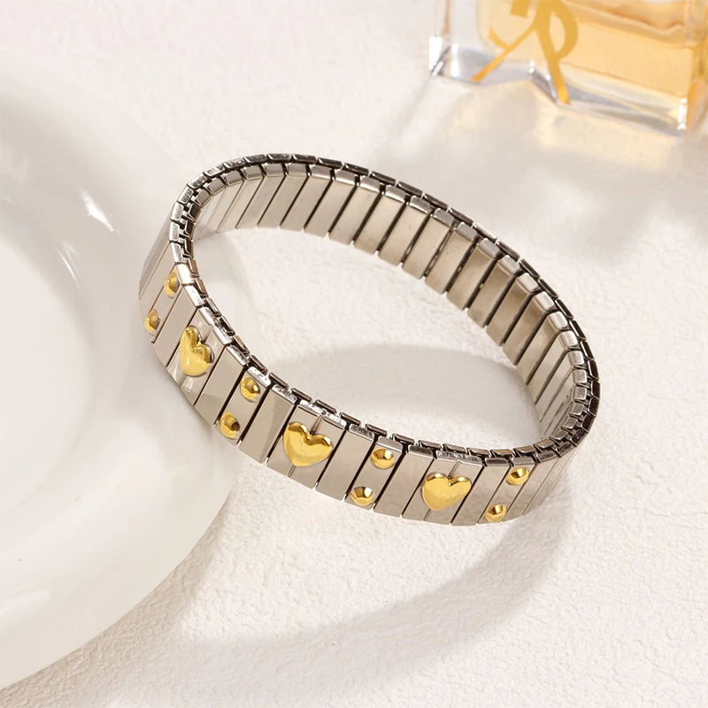 Linked Hearts Elastic Bracelet