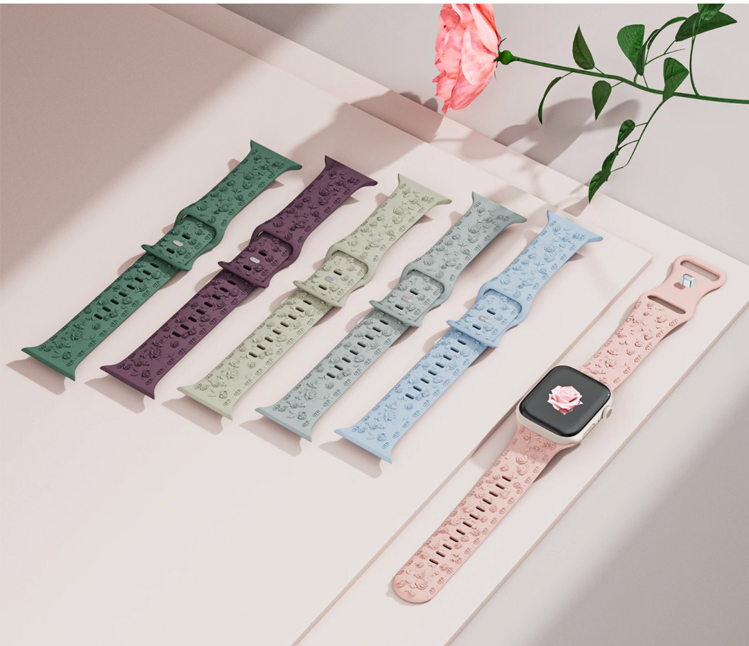Rose Embossed Apple Watch Band