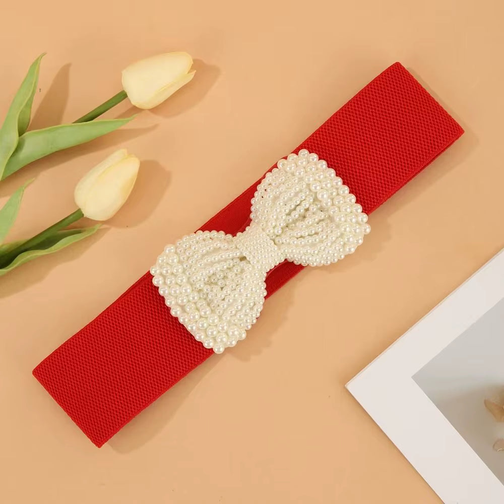 Pearl Bow Waist Belt