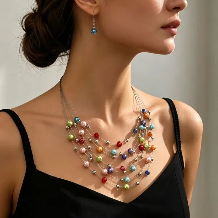 Carnival Pearl Layer Necklace