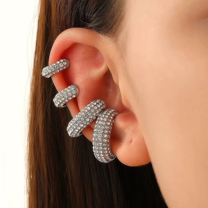 Elara Crystal Ear Cuff Set