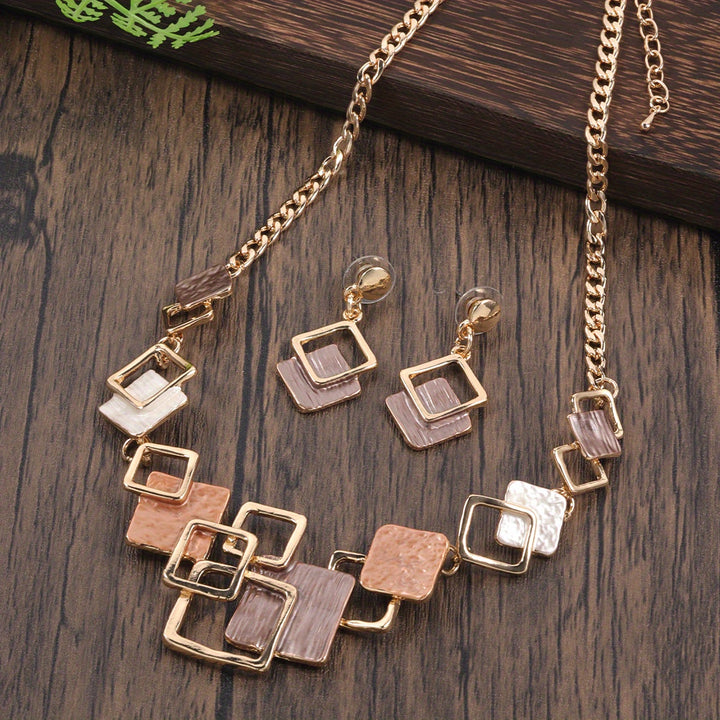 Gallery Squares Necklace & Earring Set