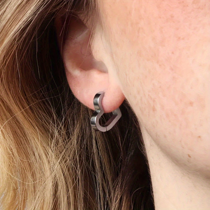 Open Heart Hoop Earrings