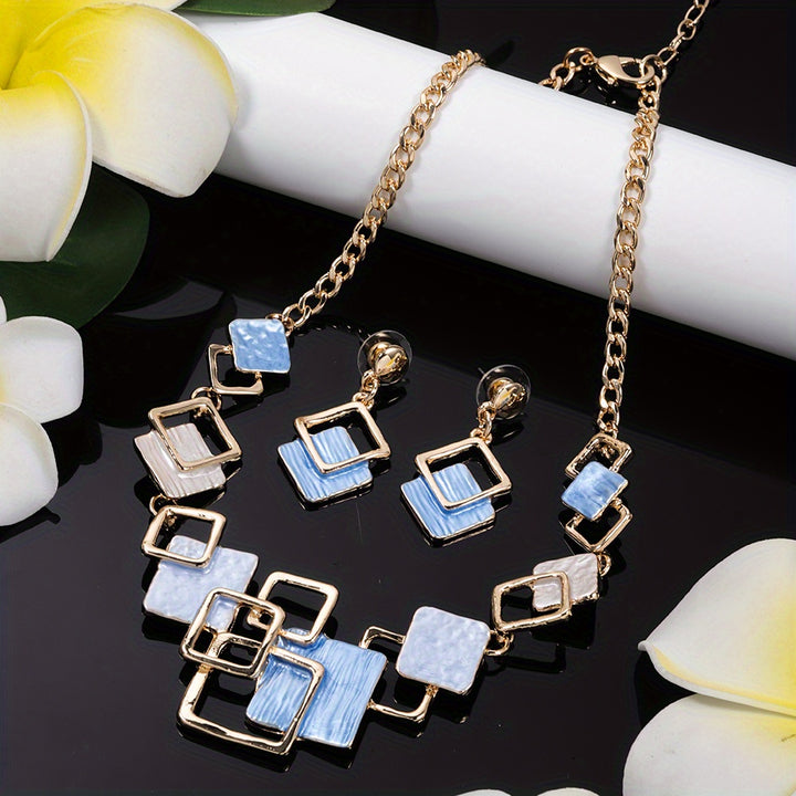 Gallery Squares Necklace & Earring Set
