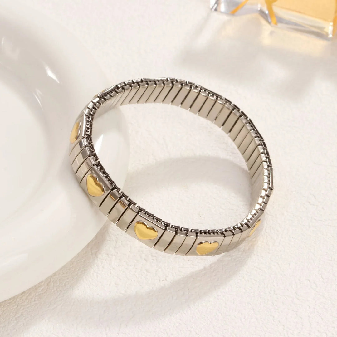 Linked Hearts Elastic Bracelet