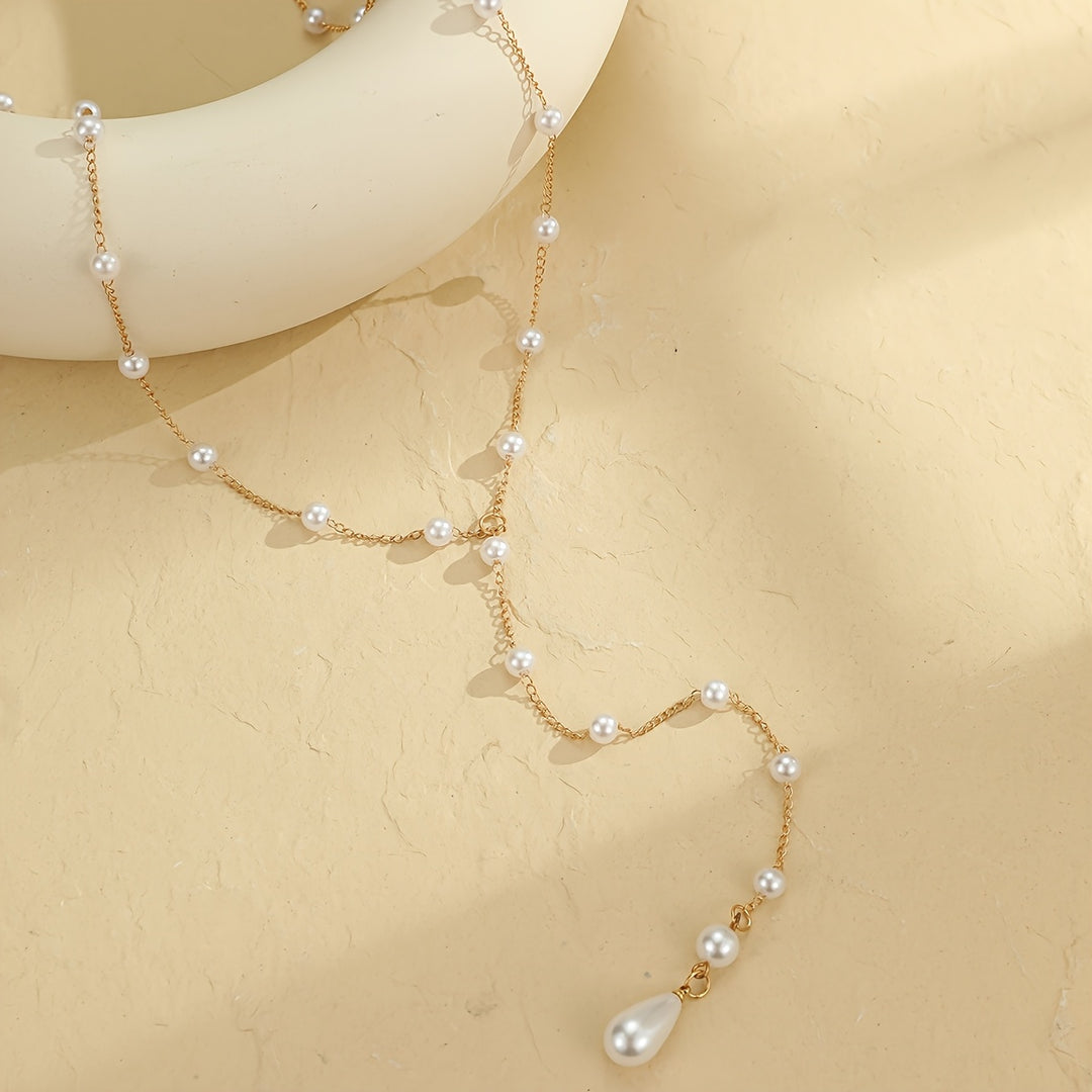 Décolleté Pearl Drop Back Chain