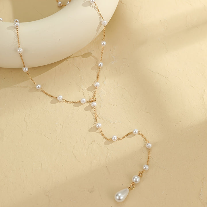 Décolleté Pearl Drop Back Chain