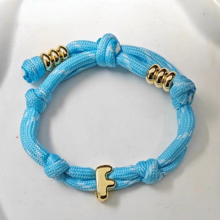 Golden Bubble Initial Bracelet