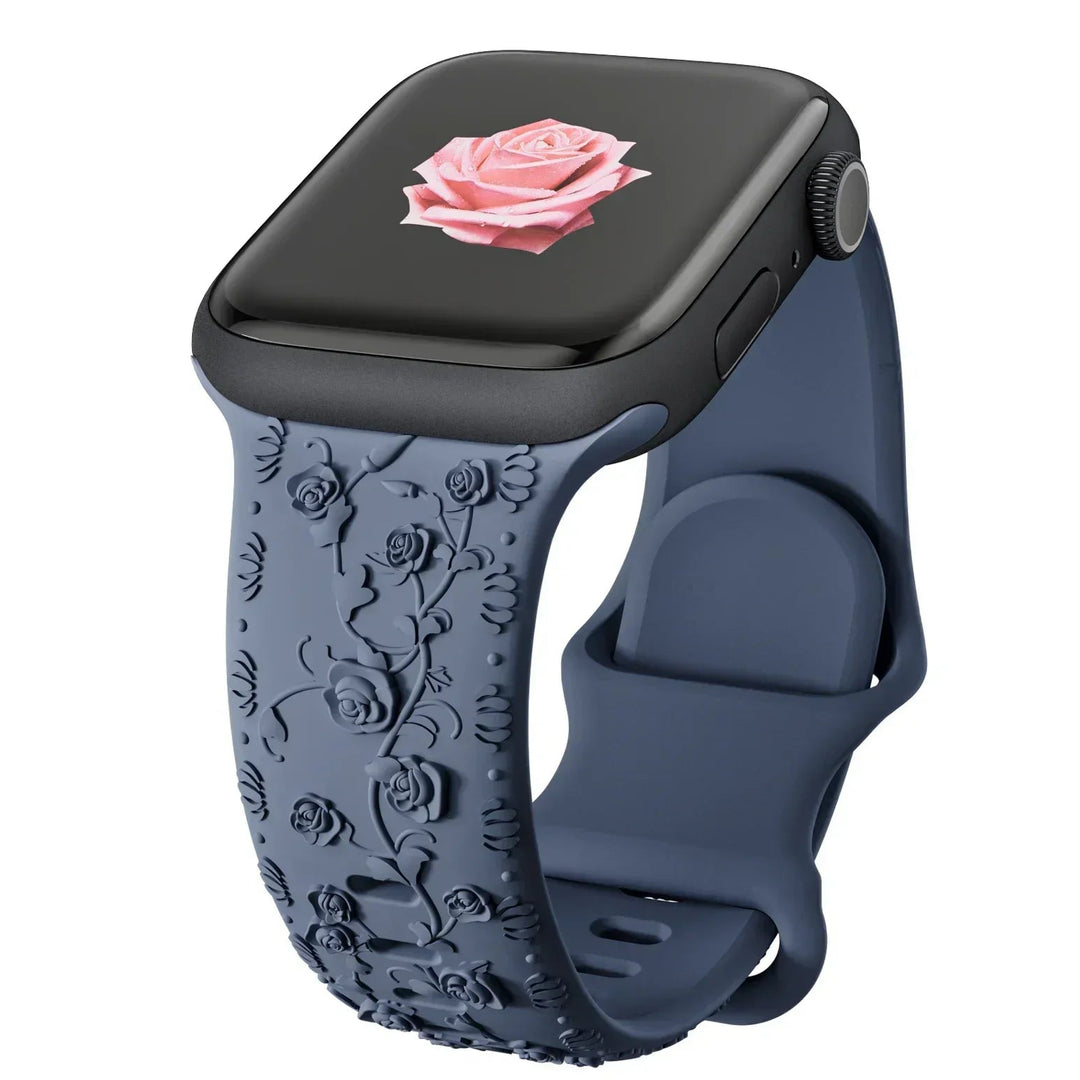 Rose Embossed Apple Watch Band