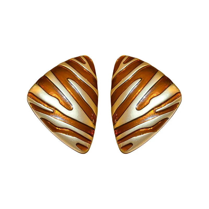 Sable Stripe Stud Earrings