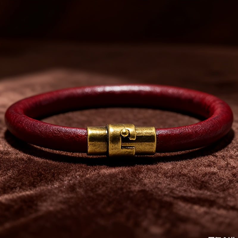Lock In Leather Bracelet