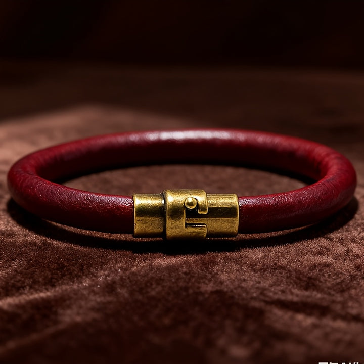 Lock In Leather Bracelet