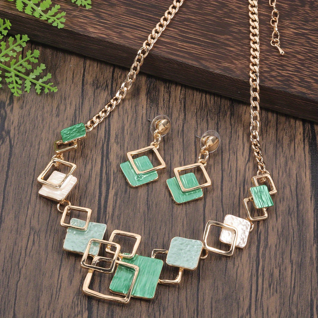 Gallery Squares Necklace & Earring Set