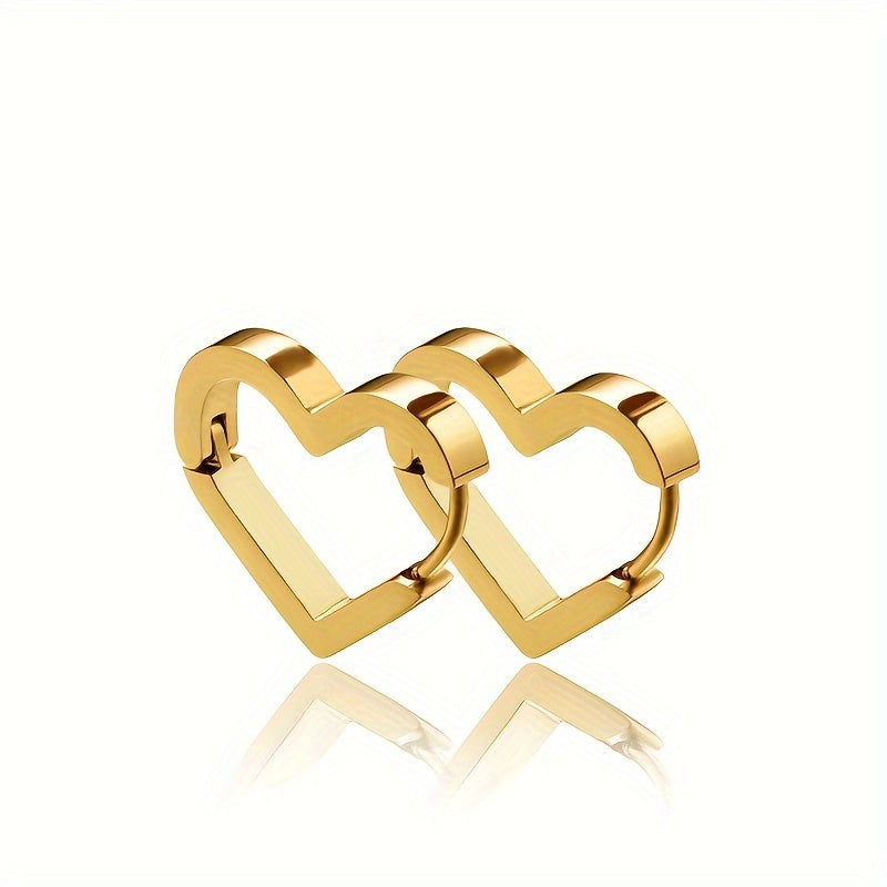 Open Heart Hoop Earrings