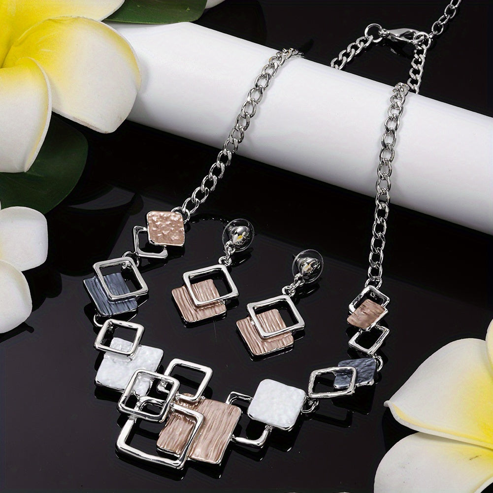 Gallery Squares Necklace & Earring Set