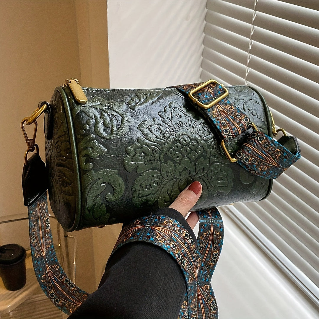 Baroque Bloom Barrel Bag