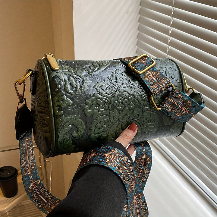 Baroque Bloom Barrel Bag