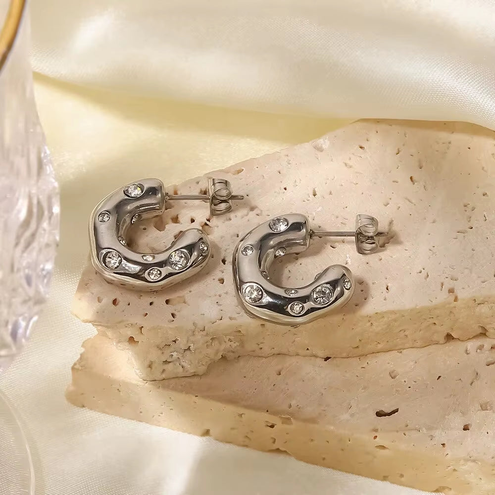 Stardust Studded Hoops