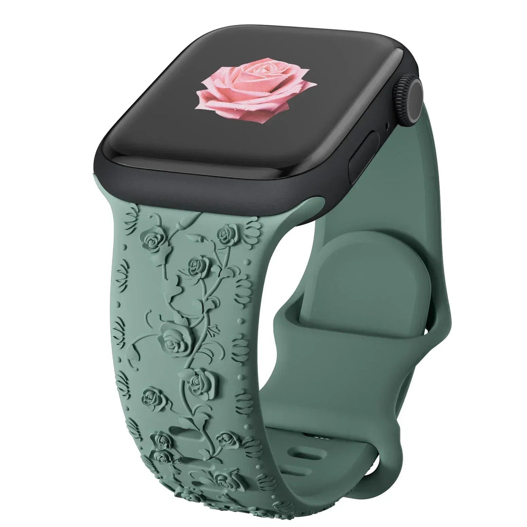 Rose Embossed Apple Watch Band