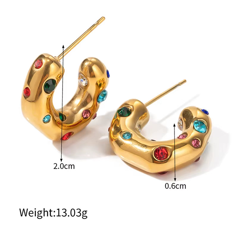 Stardust Studded Hoops