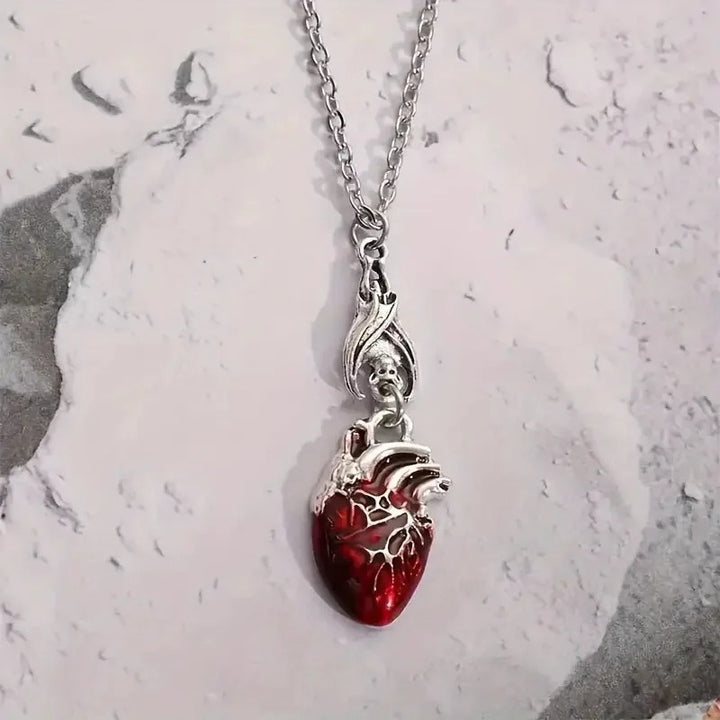 Crimson Heart Pendant Necklace