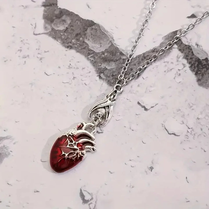 Crimson Heart Pendant Necklace