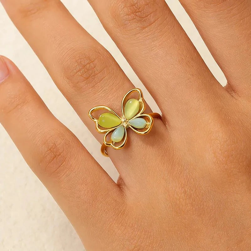 Opaline Butterfly Ring
