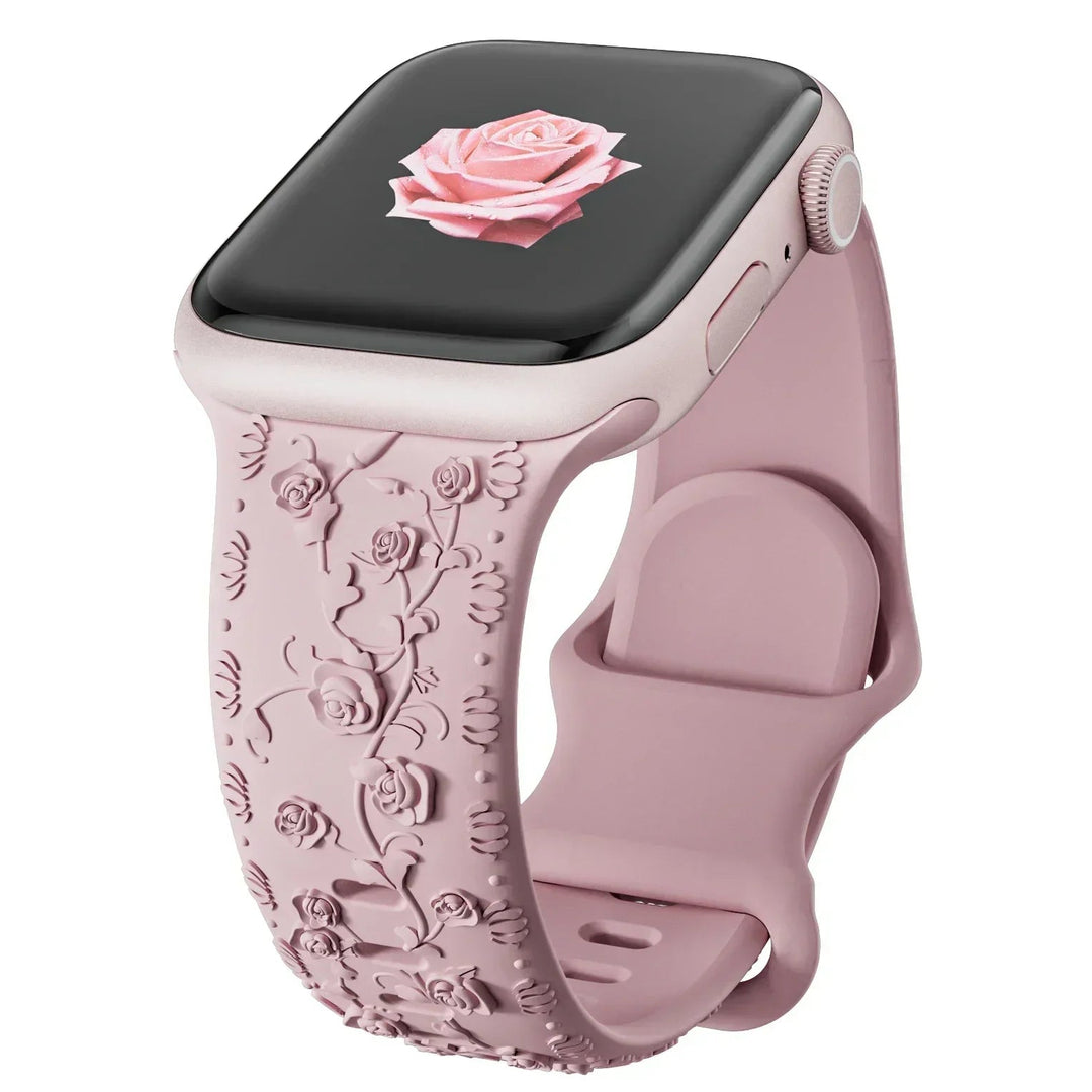 Rose Embossed Apple Watch Band