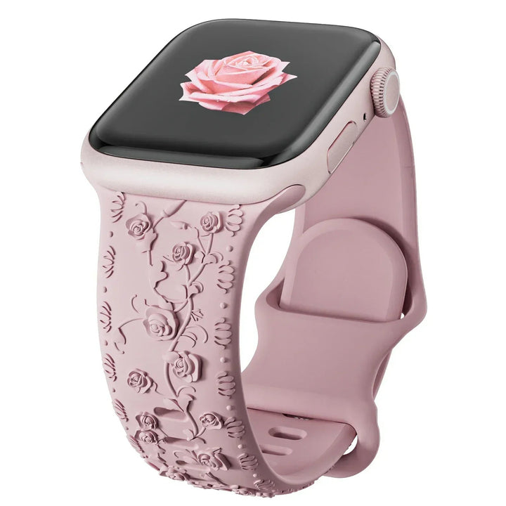Rose Embossed Apple Watch Band