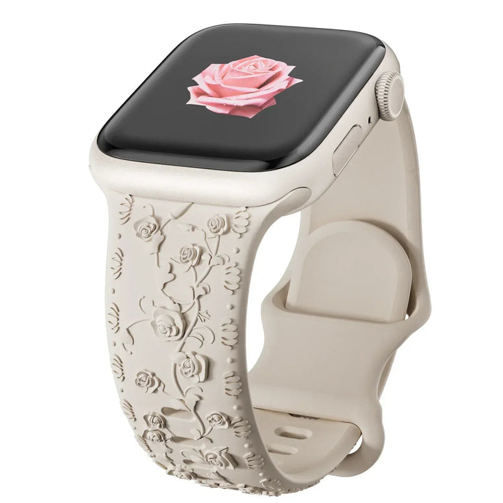 Rose Embossed Apple Watch Band