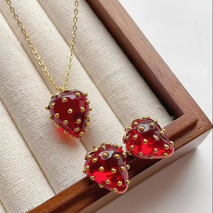 Strawberry Sparkle Studs