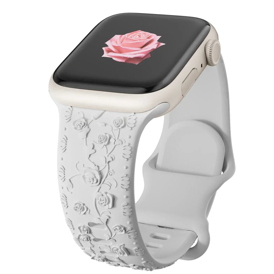 Rose Embossed Apple Watch Band